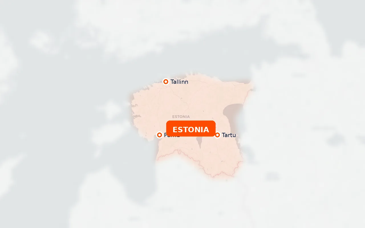 PrintCase Express locations map, Estonia