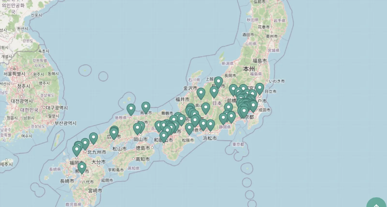 FilmLabo locations map, Japan